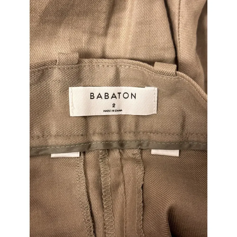 Aritzia Pants 2 Womens Babaton Linen Twill Pleated Trouser Effortless
